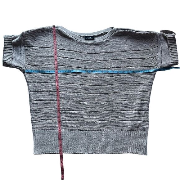 𝅺Wallis UK  boatneck sweater jumper cap sleeves ribbed cream Size 12-14 - Picture 12 of 13